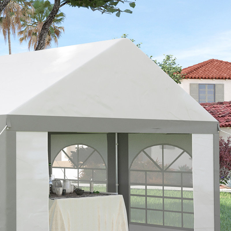 Concordia 4 x 4m Galvanised Party Tent Marquee Gazebo with Sides, 4 Windows