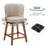 Swivel Bar Stools Set of 4 Mid Century Modern Faux Leather Upholstered Counter Height Barstools,Kitchen Island Wooden Bar Chairs,25-Inch Armless Counter Stools with Wood Back and Legs-781950414