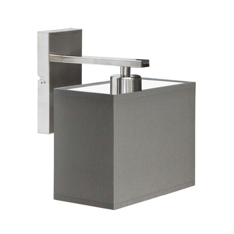 Atnhony Armed Sconce, Brushed Steel, Grey
