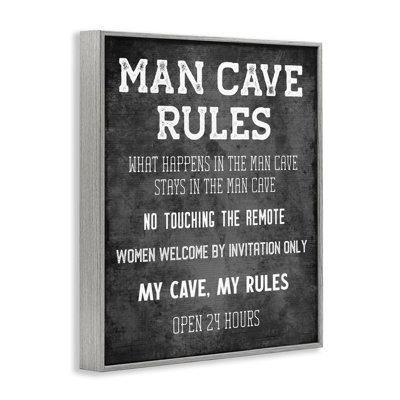 My Man Cave Rules Framed Giclee Art by CAD Designs