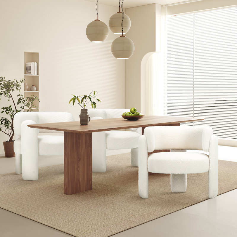 Modern Upholstered Barrel Armchair, Cream