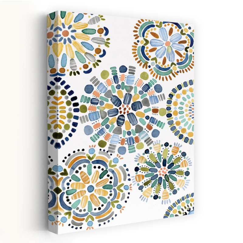 Mosaic Floral Abstract Colourful Elegant Wall Art, 24" H x 16" W
