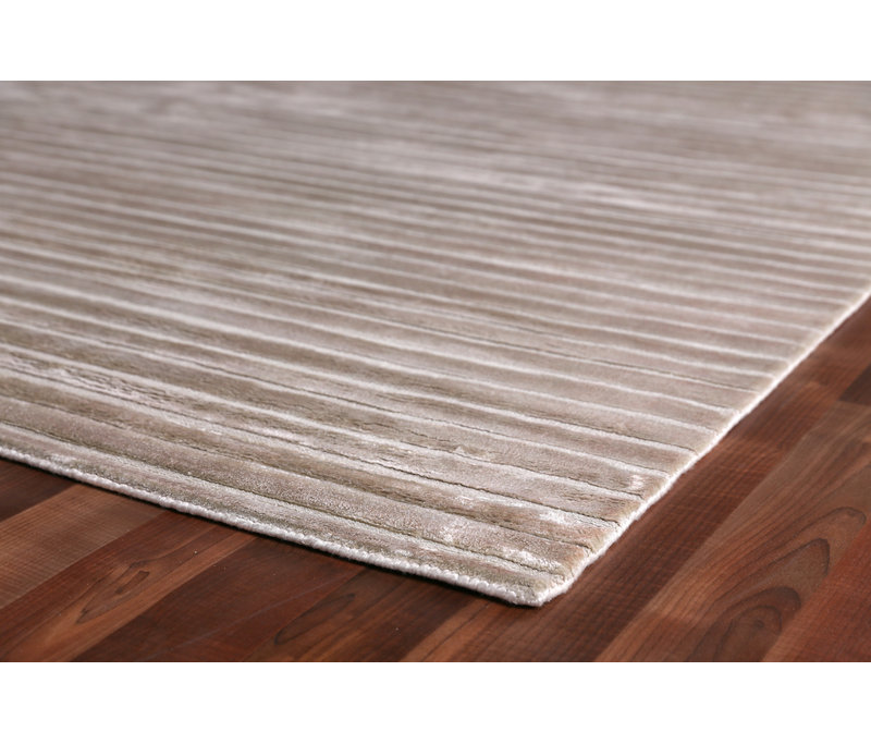 Striped Area Rug in Silver, Rectangle 8' x 10'