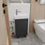 Meuble-lavabo autoportant de 16 pouces avec lavabo encastré en céramique, portes à fermeture en douceur et rangement résistant à l'humidité pour les petits espaces