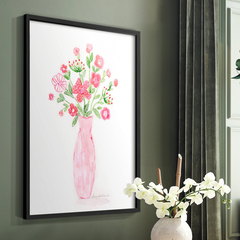 Boho Pinwheel Bouquet I, reproduction encadrée - bois massif, Cadre simple noir, H 28 po x l 22 po
