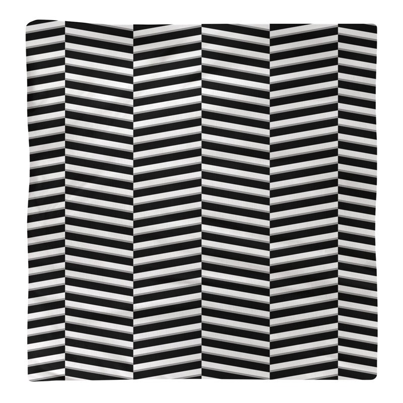 Serviette de table en coton fracturé, Noir/blanc, H 0,1 po x l 10 po x P 10 po, Polyester sergé
