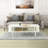 Aguilera 47.2" W Mid Century Coffee Table with Storage and Fluted Sliding Door-1165026259