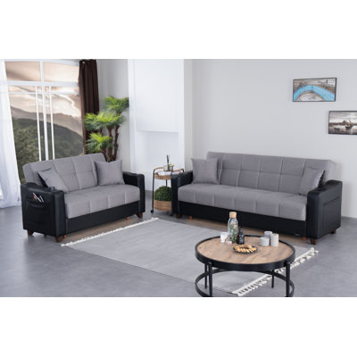 Samil Sofa And Loveseat Set Faux Leather