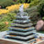 Fontaine d'extérieur en ardoise avec lumière