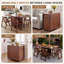 Folding Drop Leaf Dining Table with 4 chairs, Space saving foldable kitchen table, fully assembled, movable wooden butterfly table-698951304-698951306