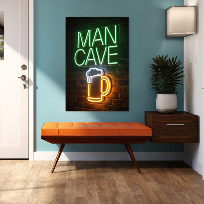 «Man Cave», art mural contemporain, H 48 po x l 32 po