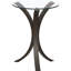 Table d'appoint ronde couleur cappuccino avec plateau en verre, hauteur 52,6 cm, largeur 40,3 cm, surface facile d'entretien, style moderne.