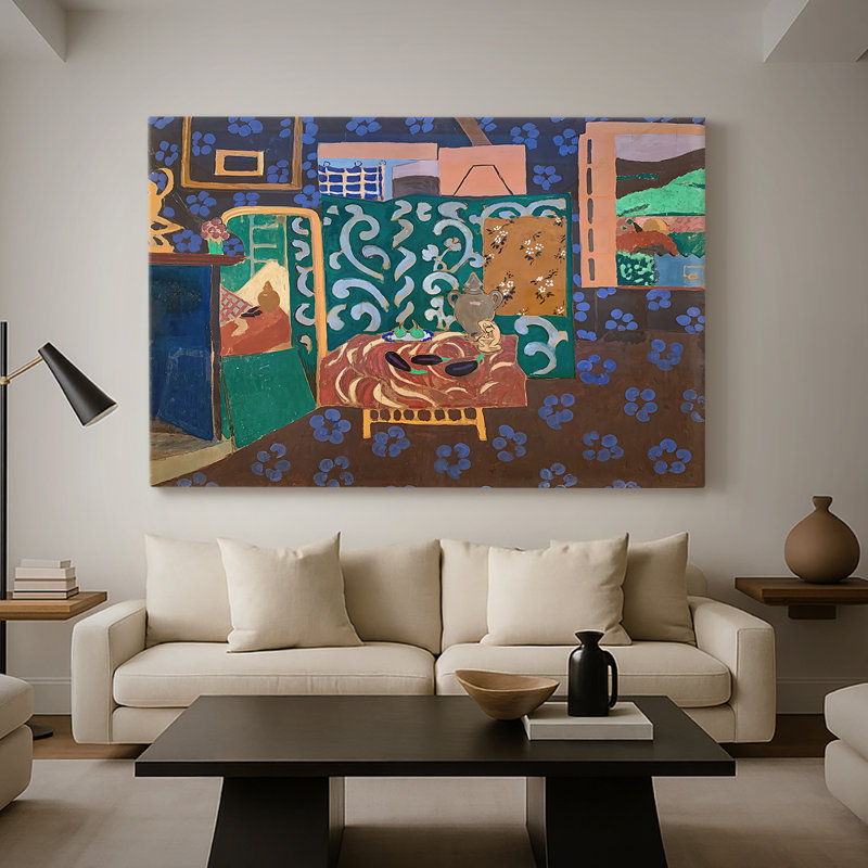 Intérieur avec aubergines -Henri Matisse-Toile tendue avec châssis -1911, 32 x 48