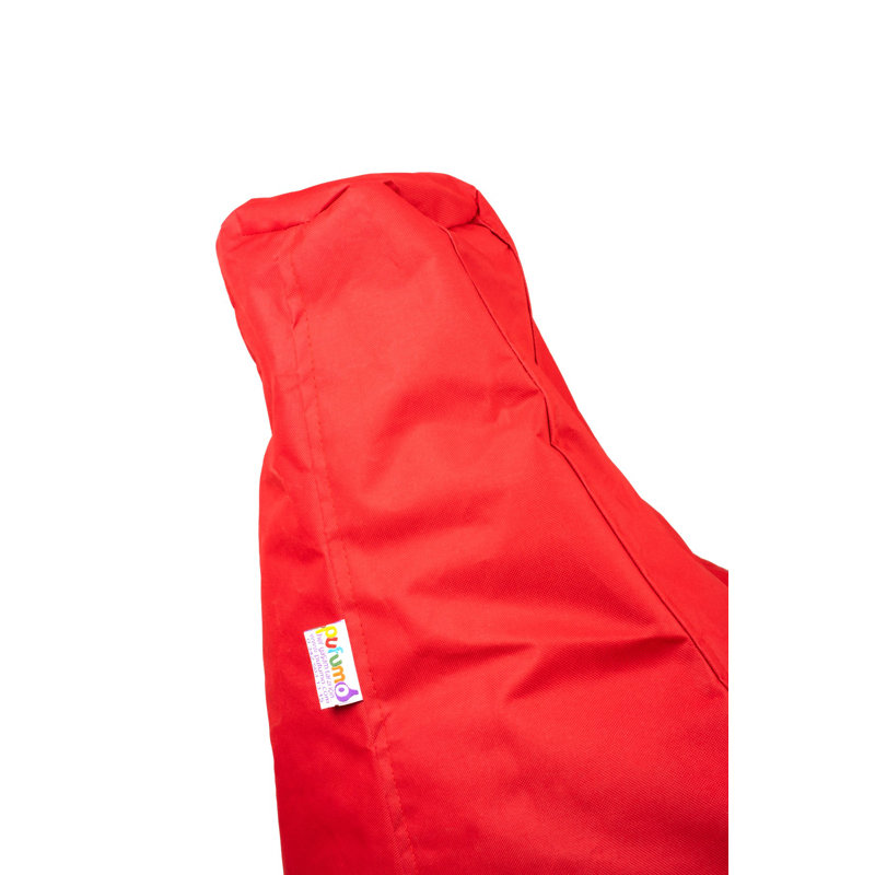 Fauteuil à billes rouge confortable, 31,5 po x 29,5 po x 11,8 po | 100% polyester imperméable avec housse zippée amovible | Rempli de billes de styromousse recyclées pour une détente ultime | Parfait pour le salon et les jeux