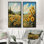 «White Meadow of Sunflowers I» - art mural floral 2 pièces