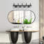 Applique murale de style campagne moderne à 5 lumières avec abat-jour en verre côtelé noir-1178236434