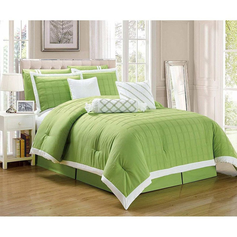 Dana Traditional Comforter, Cal KingFull Comforter + 8 Additional Pieces, Lime