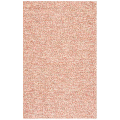 Jarid Natural Fibre Hand Loomed Wool/Jute Rug in Pink/Natural