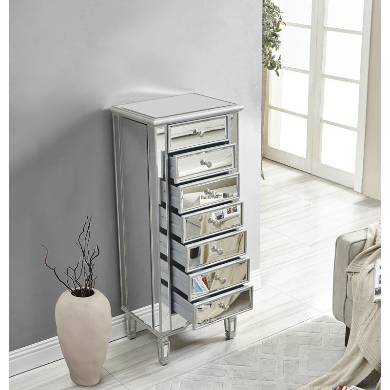 Latasha 20" W 7-Drawer Dresser with Metal Glides and Solid and Manufactured Wood Frame