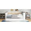 Lit de jour en bois pleine grandeur avec tablettes de rangement, dossier rembourré, chargement USB et lit gigogne, blanc-324907014