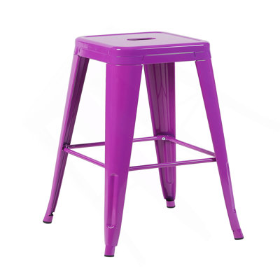 Tabouret à hauteur de comptoir de 30 pouces, ensemble de 2 tabourets de bar en métal sans dossier, non empilable, amovible et facile à assembler, conception peu encombrante pour îlot de cuisine / bar / café / salle à manger
