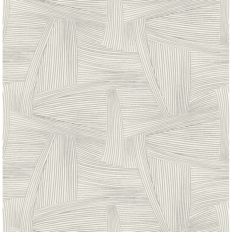 Reid Black Woven Geometric Wallpaper, Gray