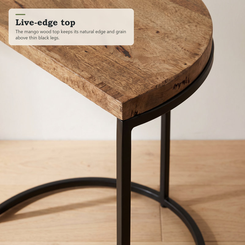 Ensemble de 3 tables demi-rondes