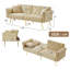  Dimmitt Modern 2-Seater Sofa Bed , 3-Stage Adjustable Backrest & Gold-Plated Metal Feet-2146663402