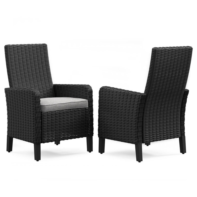 Chaise de jardin avec coussin Leanor, ensemble de 2