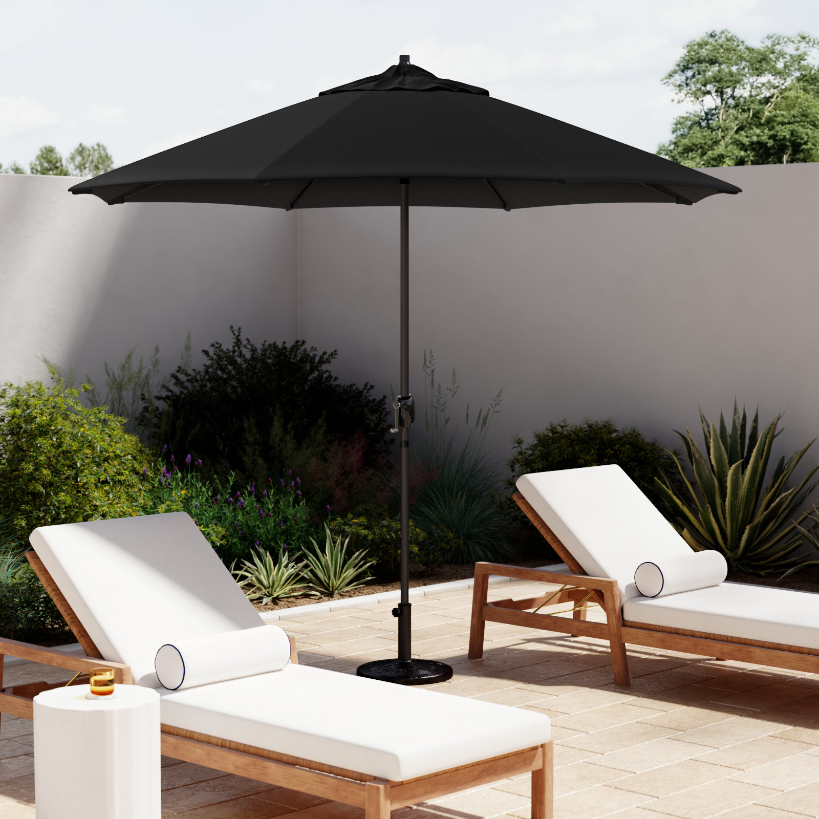 Stevie 108'' Outdoor Umbrella, Black Performance