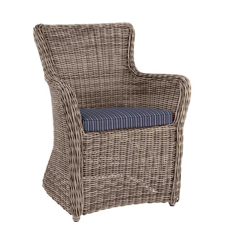 Sag Harbor Patio Dining Chair with Cushion, Sag Harbor Oyster, Ash