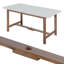 Ensemble repas pour 4 personnes avec table rectangulaire et trou pour parasol Cotswald-909269126