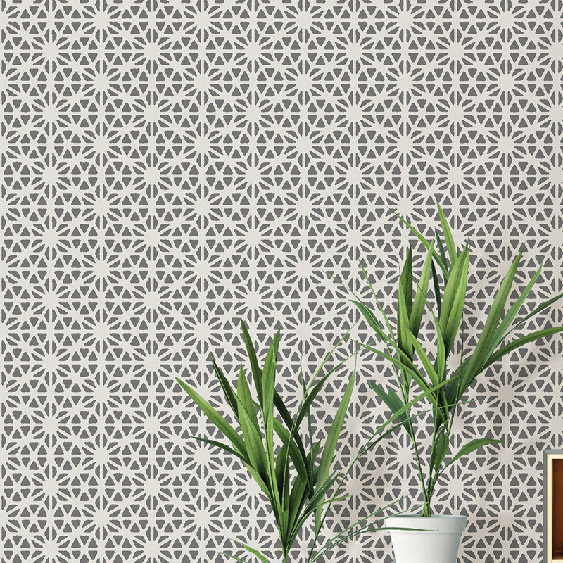 Rouleau de papier peint géométrique L 33 pi x l 20,5 po Billie, Ardoise