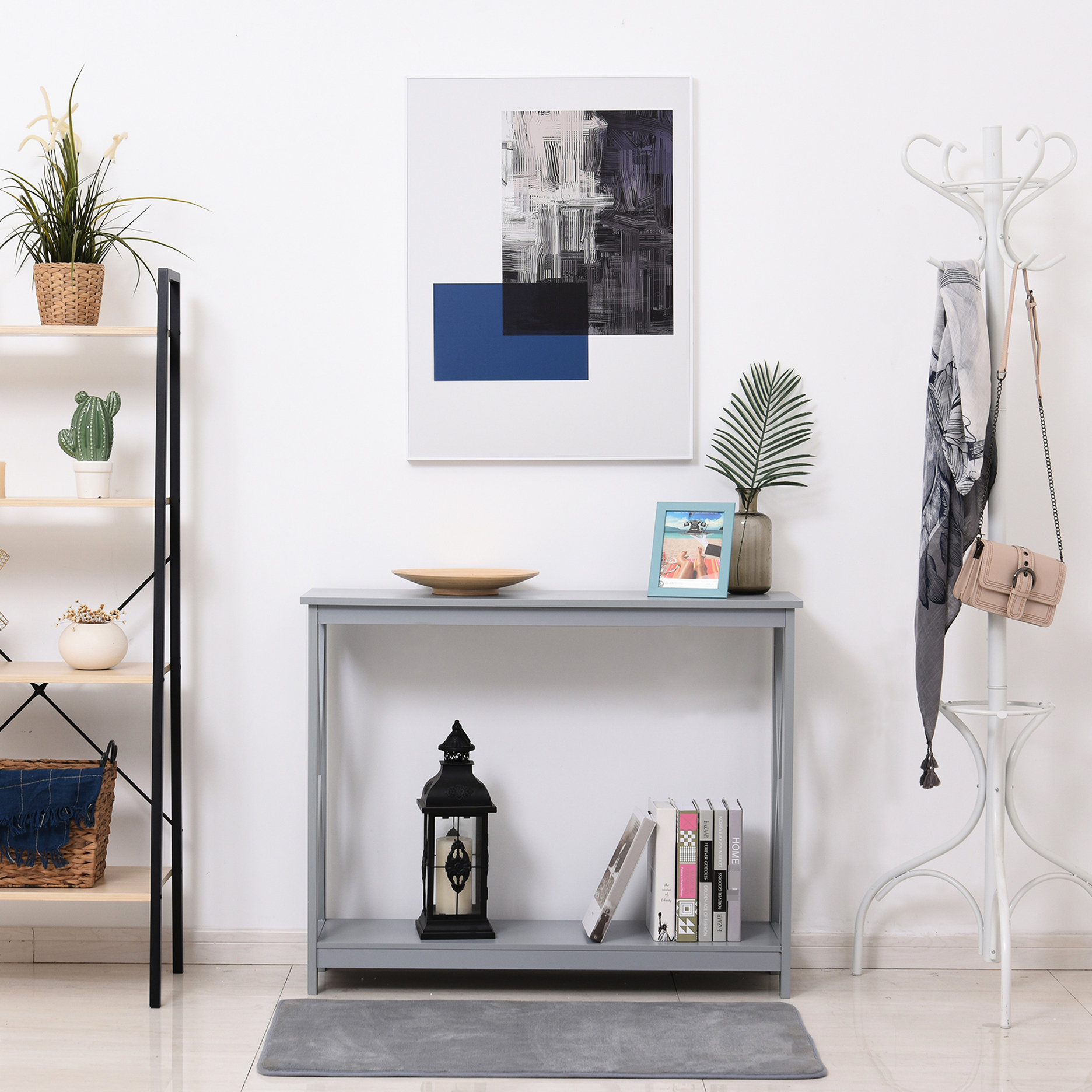 Console Sparkle Table Ebern Designs Console Table With 2 , Grey - Adds Sparkle To Living Room ...