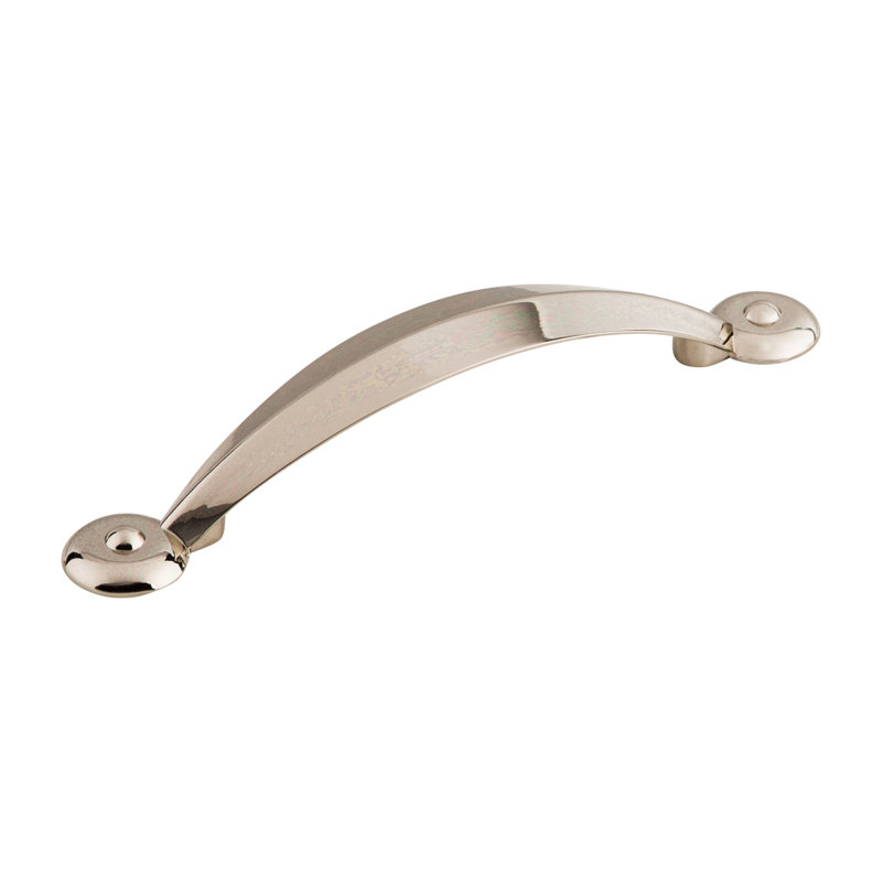 Angle Bar pull, Polished Nickel, 3 3/4" Center to Center
