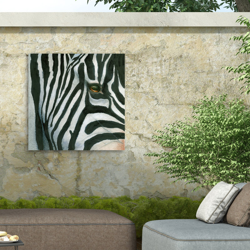 Toile d'extérieur Dave Bartholet Zebra, H 14 po x l 14 po