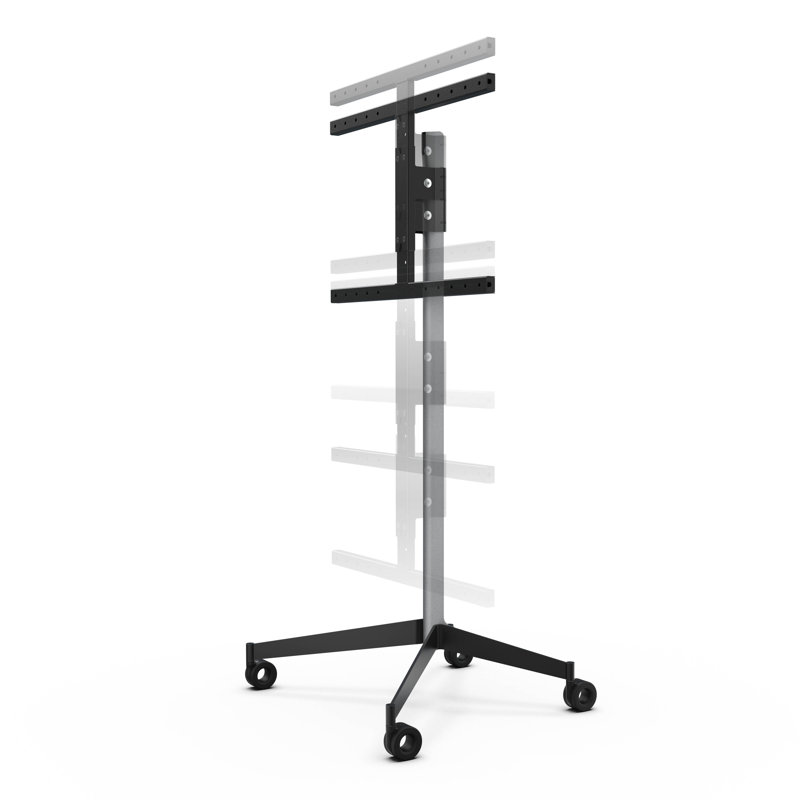 Universal TV Stand - Metal Grey, Black, 139cm H x 63.70cm W x 50.40cm D