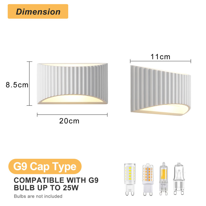 Flush Mounted Sconce, 11.7cm H x 20cm W x 8.5cm D