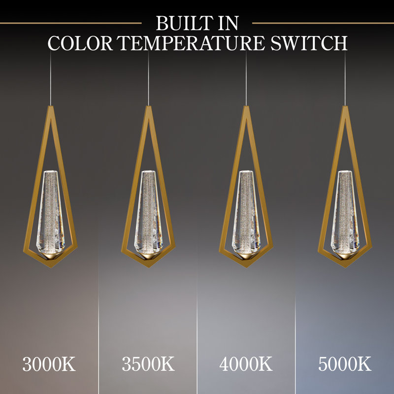 Devotion LED Pendant, 18" H x 17" W x 17" D, Aged Brass, 5 Lights