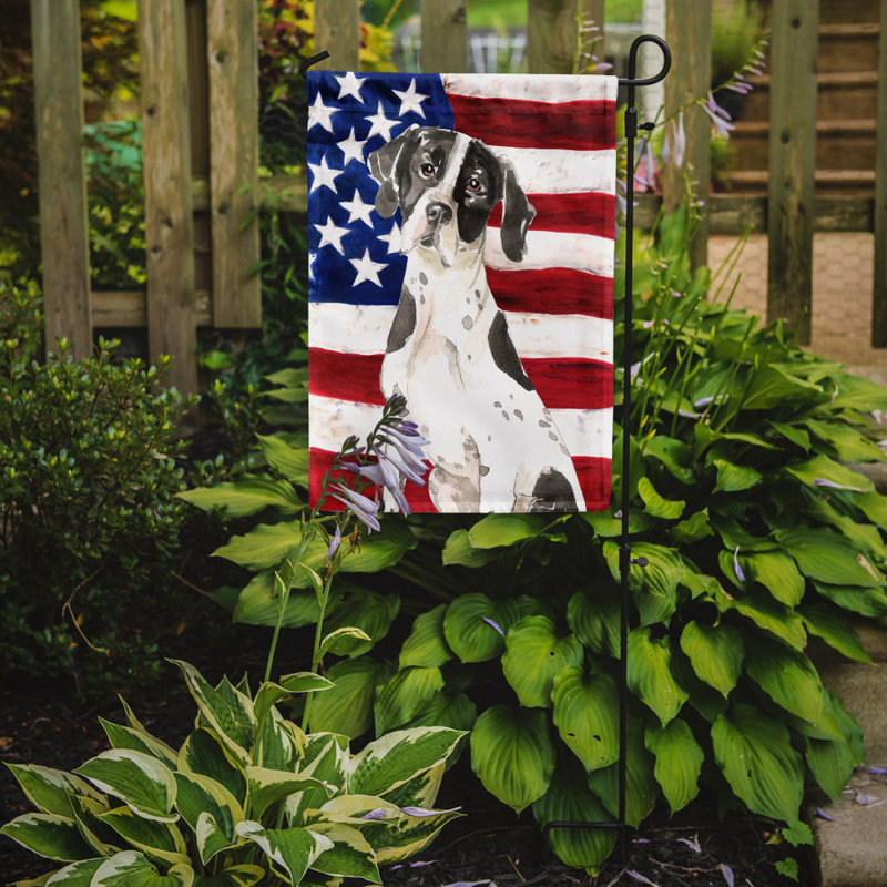 2 côtés en polyester de 2 côtés american drapeau de jardin, Setter anglais