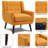 Jaqueze Upholstered Orange Linen Blend Tufted Wide Back Armchair with Solid Wood Leg-1921251227