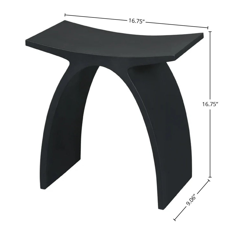 Tabouret de douche DAX Acrilyc, noir mat