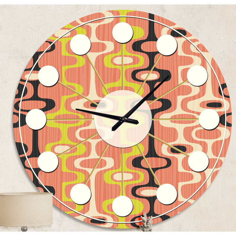 Horloge murale rétro Mid-Century, Moyenne