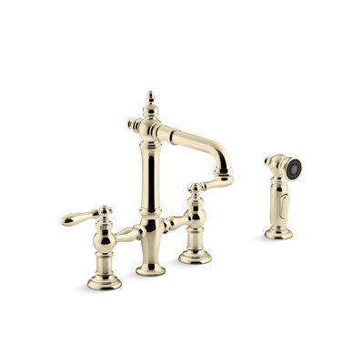 Artifacts Bridge Faucet with Side Spray