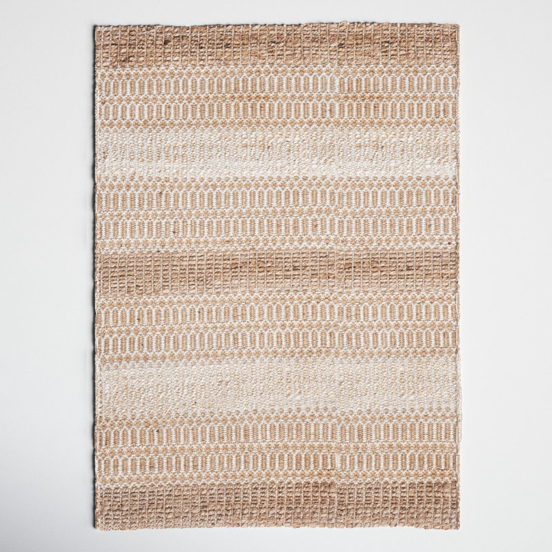 Sorrell Geometric Flatweave Ivory/Natural Area Rug, Rectangle 8' x 10'