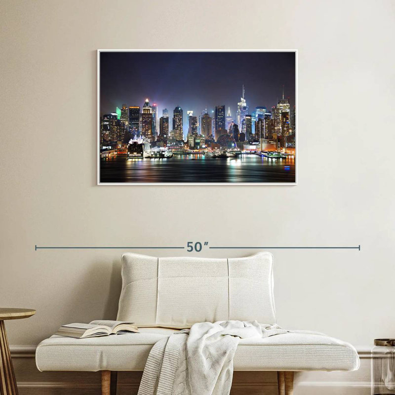 Veilleuses de New York, Cadre flottant blanc, 37 po x 25 po