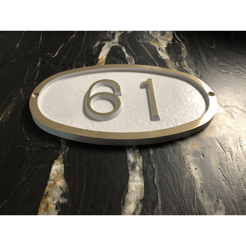 Plaque d’adresse murale sur 1 ligne bold, Blanc, Oui