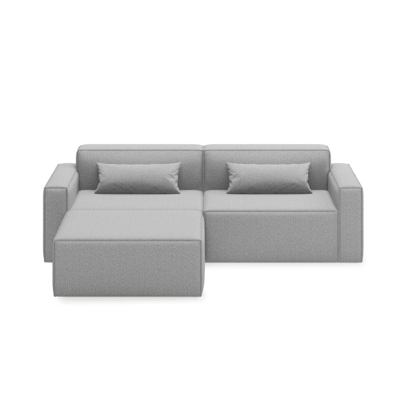 Mix Modular 3-Pc Sectional, Parliament Stone Performance Twill