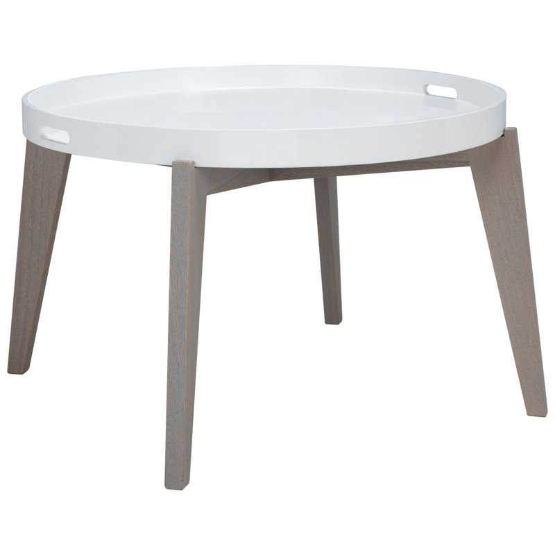 Table de bout plateau Ben, Blanc/gris