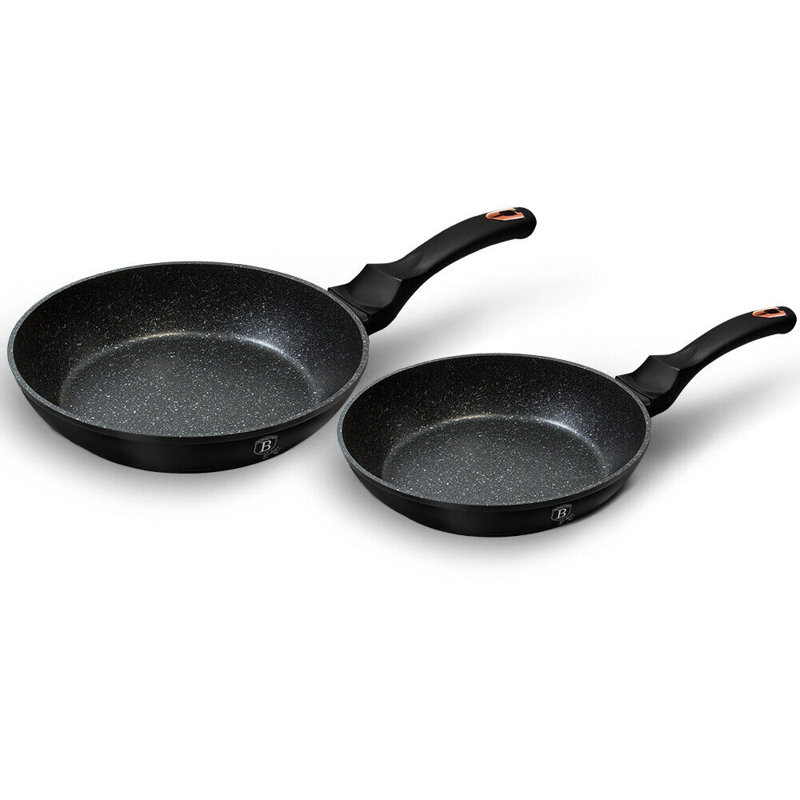 Aluminum Non-Stick Frying Pan Set, Black Rose